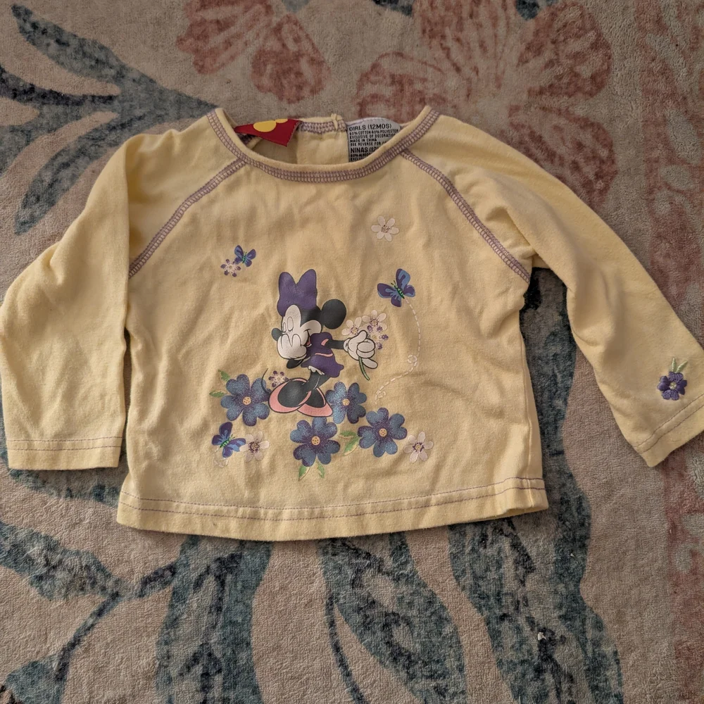 $ 💥3/24 Y2K Disney Minnie Mouse Long Sleeve‎ Yellow Flower Shirt